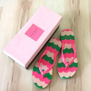 NWT Kate Spade Mare pink peony shiny jelly sandals